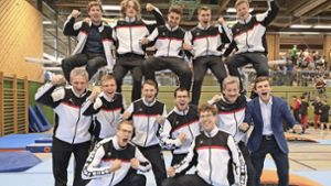 Die Turner der TG Ingersheim/Sersheim freuen sich über den Landesliga-Aufstieg. In dieser Liga geht die Mannschaft in der neuen Saison zum ersten Mal überhaupt an die Geräte. Foto: TG Ingersheim/Sersheim