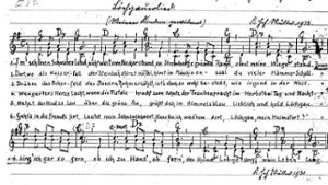 Die Partitur des Löchgauer Liedes von Karl Müller.⇥ Foto: Ruff