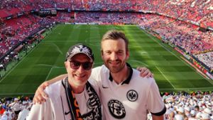 Zwei Freiberger Frankfurt-Fans in Sevilla: Mittendrin in der weißen Wand
