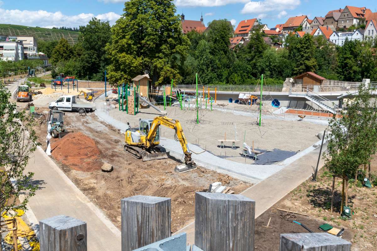 Enzpark in Besigheim noch immer nicht zugänglich: Eröffnung Mitte August?
