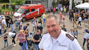 Kommandant Frank Wallesch freute sich über die große Besucherzahl bei der Feuerwehr Bietigheim-Bissingen. Foto: /Martin Kalb