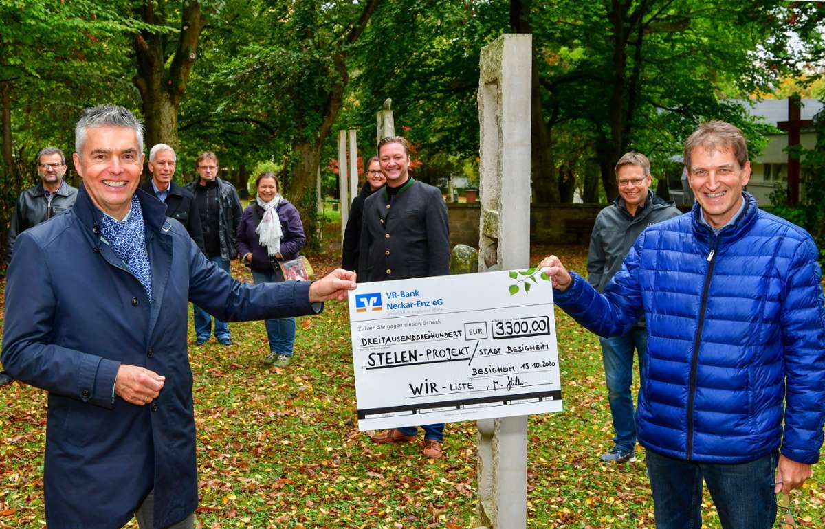Steinmetz-Werke auf dem alten Friedhof in Besigheim: Bald genügend Geld für die Stelen