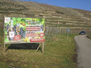 Aktion der Ingersheimer Weingärtner: Werbung für Wein und Wengert