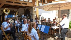 Das Stadtorchester spielte wegen der Urlaubszeit  in kleinerer Besetzung, was der Stimmung aber keinen Abbruch tat. Foto: /Oliver Bürkle