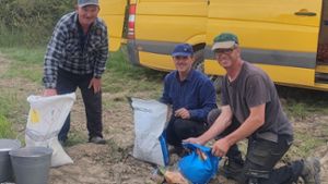 Seit zwei Wochen hilft der Brackenheimer Landwirt Albrecht Döbler (rechts) in der Ukraine bei der Ausbringung von Saatkartoffeln und -mais. Am Wochenende will er wieder zurückkehren.⇥ Foto: Döbler