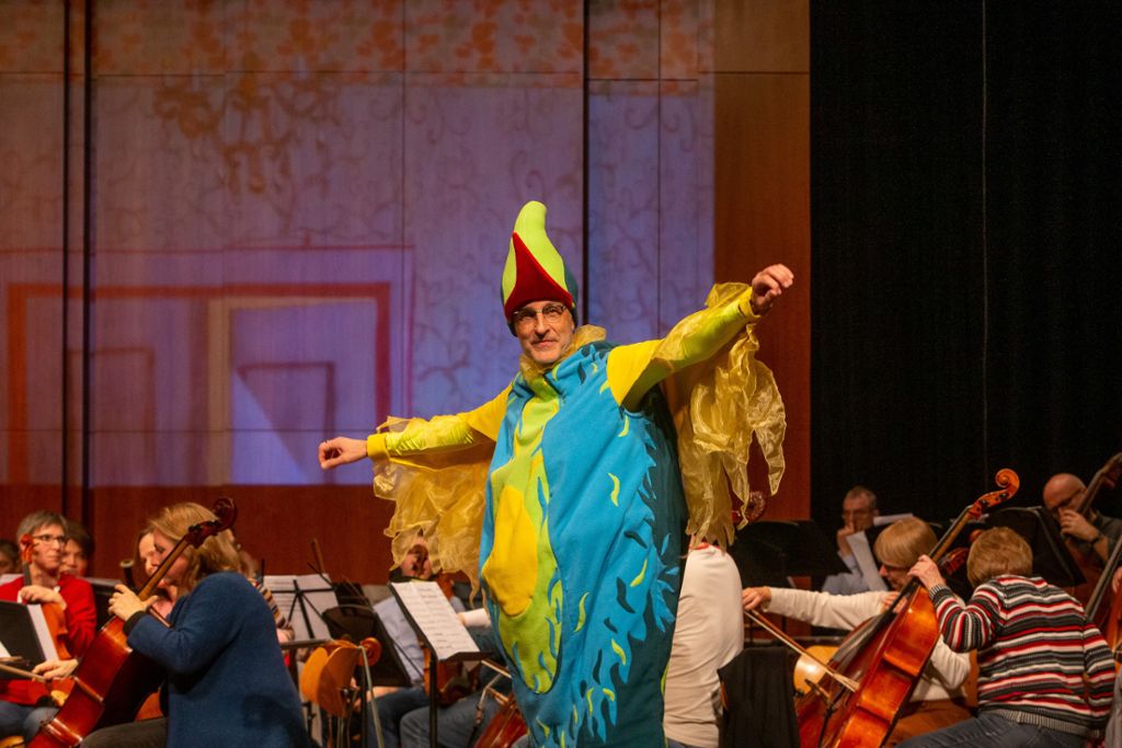 Probe für Kinderkonzert in Bietigheim: Im Orchester pfeift ein lustiger Vogel