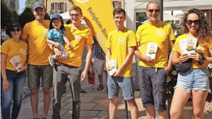 Man erkennt sie schon von Weitem, die Helfer der Initiative Bietigheim-Bissingen klimaneutral mit ihren gelben Shirts. Foto: /Privat