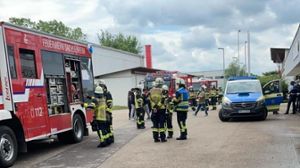 Ein brennender Mülleimer in der Eichwald-Realschule löste am Freitag einen Feuerwehreinsatz aus.⇥  Foto: Leon Härter