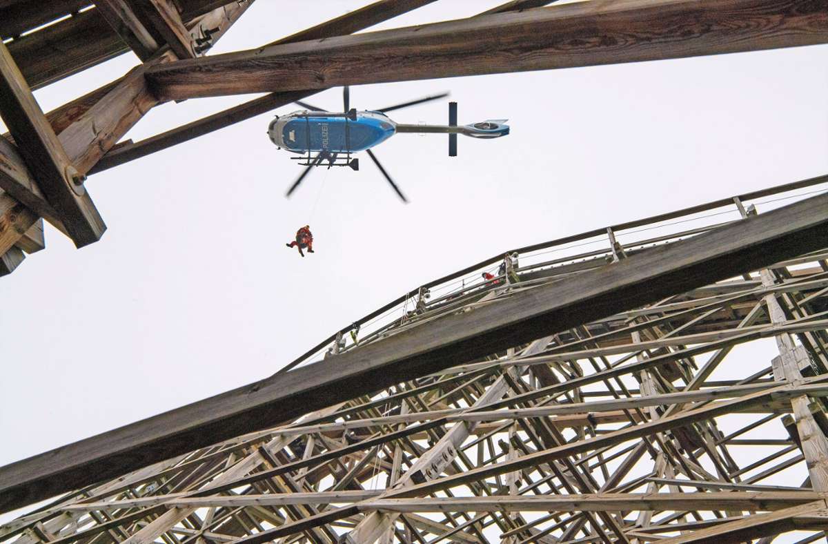 Tripsdrill Cleebronn: Rettung aus 30 Metern Höhe