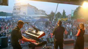 Am Samstagabend spielte beim Stadtfest in Tamm die Band „Safir“. ⇥ Foto: Martin Kalb