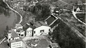 Das Luftbild zeigt das Bietigheim-Bissinger Kraftwerk und stammt aus den 1950er-Jahren. Foto: Stadtarchiv Bietigheim-Bissingen/Aero Express