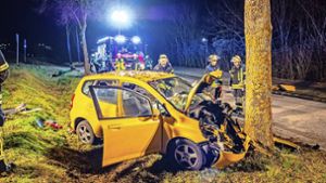 Ein 38-Jähriger fuhr mit seinem Honda gegen einen Baum. Er wurde bei dem Unfall schwer verletzt. Foto: 7aktuell.de/Alexander Hald