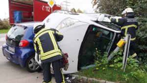 Bei einem Unfall zwischen Stammheim und Möglingen ist eine Person verletzt worden. Foto: Fotoagentur-Stuttgart/Andreas Rosar