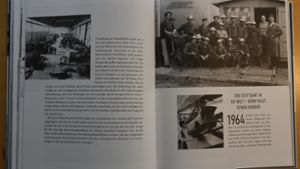 Zahlreiche Fotos veranschaulichen die Unternehmensgeschichte.