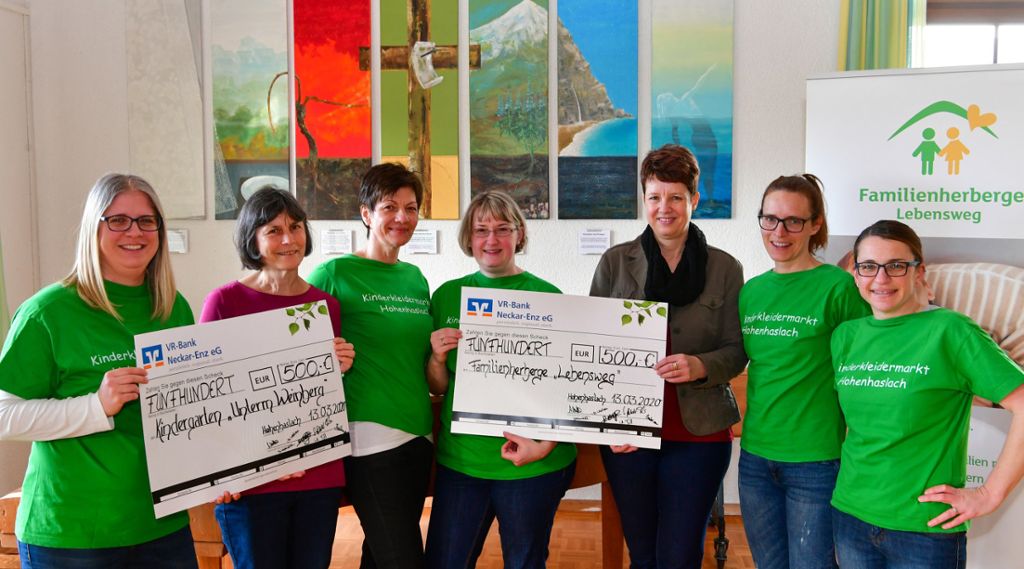 Hohenhaslacher Team spendet 1000 Euro: Spende durch Kleidermarkt